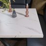 Woods Jupiter Dining Set - Marble Effect - With LHF Corner Bench in Blue
