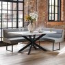 Woods Jupiter Dining Set - Marble Effect - With LHF Corner Bench in Light Grey