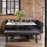 Woods Jupiter Dining Set - Marble Effect - With LHF Corner Bench & Low Bench in Black