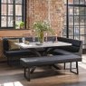 Woods Jupiter Dining Set - Marble Effect - With LHF Corner Bench & Low Bench in Black