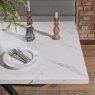 Jupiter Dining Set - Marble Effect - With LHF Corner Bench & Low Bench in Light Grey