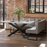Jupiter Dining Set - Marble Effect - With LHF Corner Bench & Low Bench in Light Grey