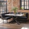 Woods Jupiter Dining Set - Marble Effect - With RHF Corner Bench in Black