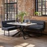 Woods Jupiter Dining Set - Marble Effect - With RHF Corner Bench & Low Bench in Black