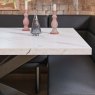 Woods Jupiter Dining Set - Marble Effect - With RHF Corner Bench & Low Bench in Black