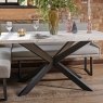 Woods Jupiter Dining Set - Marble Effect - With RHF Corner Bench & Low Bench in Light Grey