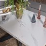 Woods Jupiter Dining Set - Marble Effect - With RHF Corner Bench & Low Bench in Light Grey