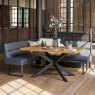 Woods Jupiter Dining Set - Smoked Oak - With RHF Corner Bench in Blue