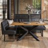Woods Jupiter Dining Set - Smoked Oak - With RHF Corner Bench in Black