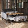 Woods Jupiter Dining Set - Smoked Oak - With RHF Corner Bench & Low Bench in Light Grey