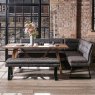 Brisbane 180cm Dining Table & Industrial Corner Bench with Low Bench in Grey