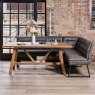 Brisbane 180cm Dining Table & Industrial Corner Bench in Grey