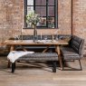 Brisbane 200cm Dining Table & Industrial Corner Bench with Low Bench in Grey