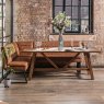 Brisbane 200cm Dining Table & Industrial Corner Bench in Tan