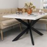 Woods Jupiter 150cm Dining Table - Marble - With Sloane Corner & Low Bench