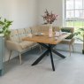 Woods Jupiter 150cm Dining Table - Smoked Oak - With Sloane Corner & Low Bench