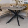 Woods Jupiter 150cm Dining Table - Faux Concrete - With Sloane Corner Bench