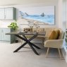 Woods Jupiter 150cm Dining Table - Faux Concrete - With Sloane Corner Bench