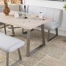 Woods Neptune 150cm Dining Table with RHF Corner Bench & 137cm Low Bench - Misty