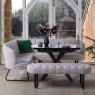 Saturn Dark Grey Motion Table with RHF Frampton Corner Bench & Low Bench - White