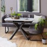 Woods Saturn White Motion Table with LHF Frampton Corner Bench - Anthracite