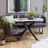 Woods Saturn White Motion Table with RHF Frampton Corner Bench & Low Bench - Anthracite
