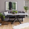 Woods Saturn White Motion Table with RHF Frampton Corner Bench & Low Bench - Anthracite