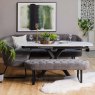 Woods Saturn White Motion Table with RHF Frampton Corner Bench & Low Bench - Anthracite
