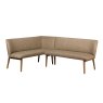Lucca Corner Bench Dark Oak Leg (Right Hand Facing) - Taupe