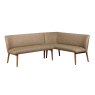Lucca Corner Bench Dark Oak Leg (Left Hand Facing) - Taupe