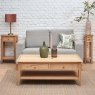 Trento Oak Coffee Table with Drawers Large
