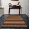 Woodstock Brown Red Multi Striped Rug