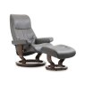 Stressless Small View Recliner With Classic Base & Footstool