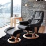 Stressless Small Reno Recliner With Classic Base & Footstool