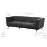 Clearance Baron 3 Seater Sofa - Grey