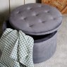 Ruby Storage Ottoman - Grey Velvet