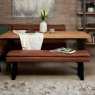 Industrial Faux Leather Padded Bench Seat - Tan