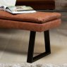 Industrial Padded Dining Bench Seat - Tan