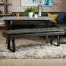 Industrial Fully Upholstered Dining Bench - Grey