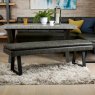 Industrial Fully Upholstered Dining Bench - Grey