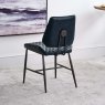 Digby Dark Blue faux Leather Dining Chairs With Metal Legs