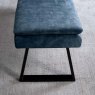 Industrial Fully Upholstered Dining Bench - Petrol