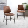 Digby Tan Leather Dining Chairs With Metal Legs