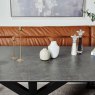 Woods Eastcote Black Dining Table 200cm and Industrial Tan Corner Bench