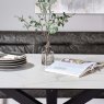 Eastcote White Dining Table and Industrial Corner Bench Grey