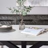 Woods Eastcote White Dining Table 200cm and Industrial Corner Bench Grey