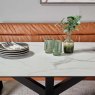 Woods Eastcote White Dining Table 200cm and Industrial Tan Corner Bench