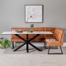 Woods Eastcote White Dining Table 200cm and Industrial Tan Corner Bench