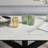 Woods Eastcote White Dining Table 200cm and Paulo Right Hand Facing Bench - Grey