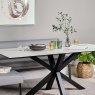 Woods Eastcote White Dining Table 200cm and Paulo Right Hand Facing Bench - Grey